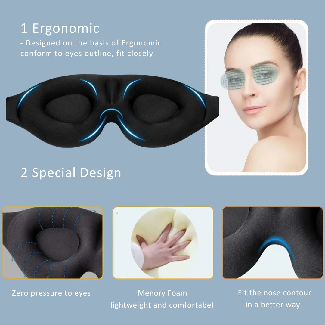 ComfyLab 3D Sleep Mask | 100% Light Blocker